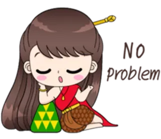 💁 b9fb7bb8 No problem lindo, dibujos animados, personaje, no hay problema, relajarse, femenino whatsapp sticker