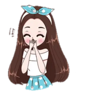 🙊 e4c8baf0 Dibujo animado, Chica, Lindo, Pegatina, Ilustración, Mujer whatsapp sticker