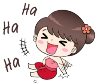 😺 ebe84cb2 Ha Ha Ha dibujo animado, risa, alegría, chibi, chica whatsapp sticker