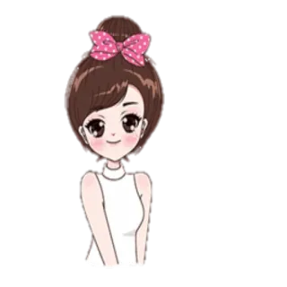 🙎 f216af5e Dibujo animado, Mujer, Sticker, Chica, Cinta, Lindo, Anime whatsapp sticker