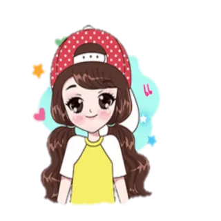 👧 f880cc98 dibujos animados, chica, lindo, anime, kawaii, pegatina whatsapp sticker
