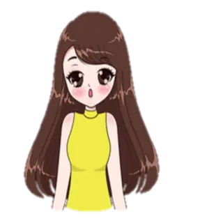 😮 fa16b229 dibujo animado, mujer, chica, lindo, anime, manga whatsapp sticker