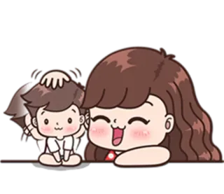 😊 8ecc8472 милый, мультфильм, любовь, нежность, пара, очаровательный whatsapp sticker