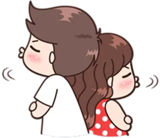 😑 a7560f3a Мультфильм, Пара, Любовь, Отношения, Милый, Наклейка whatsapp sticker