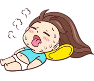 🤤 e8e3fa15 만화, 지친, 피곤한, 땀, 졸린, 과로 telegram sticker