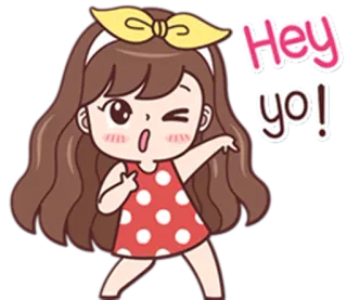 🤘 8a2e5d20 Hey yo! Cartoon, Mädchen, Süß, Hey Yo, Gruß, Animation telegram sticker