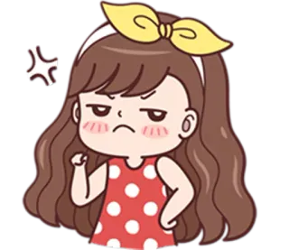 😤 a4b7febb Cartoon, Mädchen, Wütend, Genervt, Frustriert, Verärgert, Niedlich telegram sticker