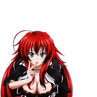❓ 2ca3c017 Rias Gremory High School DxD Anime, rote Haare, Charakter, Fanart telegram sticker