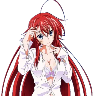 😆 ddf65bbe Rias Gremory High School DxD Anime, Mädchen, rote Haare, sexy, Fanart telegram sticker