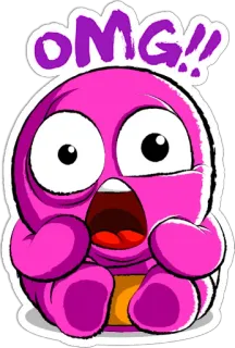 😱 2a22158b OMG!! โอ้มายก็อด, ช็อก, ตกใจ, อัศจรรย์, ประหลาดใจ telegram sticker