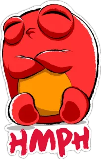 😒 9acaabcc HMPH ฮึดฮัด, ไม่พอใจ, การ์ตูน, สีแดง, รำคาญ telegram sticker