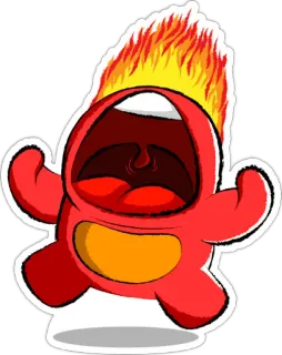 😡 b33544b3 โกรธ, ไฟ, การ์ตูน, สีแดง, กรีดร้อง telegram sticker