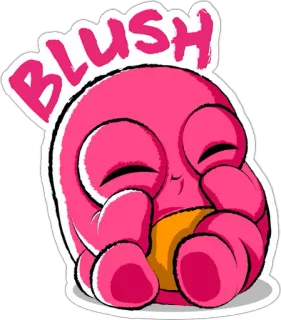 🙈 c12610d9 BLUSH บลัชออน, น่ารัก, สีชมพู, การ์ตูน, น่าเอ็นดู telegram sticker