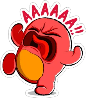 😑 eb922113 AAAAA สติกเกอร์, สีแดง, กรีดร้อง, การ์ตูน, สีหน้า, อารมณ์ telegram sticker