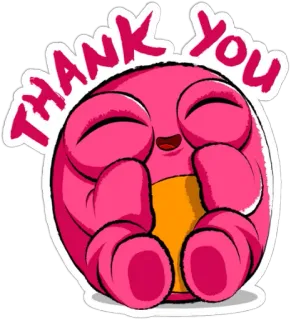 🙏 f649e555 Thank you ขอบคุณ, น่ารัก, ทักทาย, สีชมพู, การ์ตูน, อิโมจิ telegram sticker