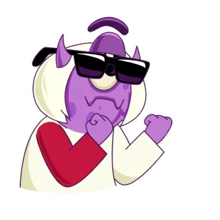 👊 f58c3963 cartoni animati, mostro, occhiali da sole, viola, personaggio, amichevole telegram sticker