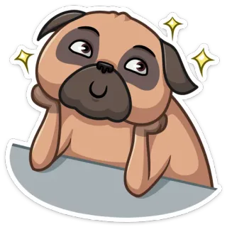 ✨ 4b42bbce หมา, ปั๊ก, น่ารัก, สัตว์, มีความสุข, สติกเกอร์ telegram sticker