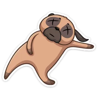 😵 4f1b90b4 ปั๊ก, หมา, เหนื่อย, หมดสติ, การ์ตูน, สัตว์, ตาย telegram sticker