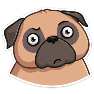 😐 cddac423 สุนัข, ปั๊ก, สัตว์, สัตว์เลี้ยง, น่ารัก, สติกเกอร์ telegram sticker