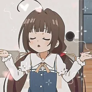 💗 5a8c42eb Аниме, Девушка, Мило, Мультфильм, Блестки, Невинный, Поза telegram sticker