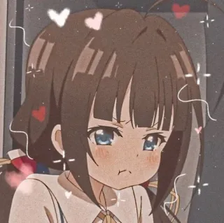 💗 9701c6f0 Аниме, Мультфильм, Милый, Девушка, Сердечки, Блестки telegram sticker