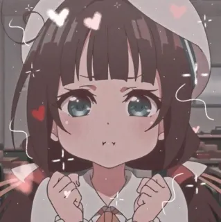 💗 9eebb8f2 аниме, девушка, мило, каваи, мультфильм, стикер telegram sticker