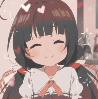 💗 a17fb9c0 Аниме девушка, Мило, Каваий, Сердечки, Мультфильм, Улыбается telegram sticker