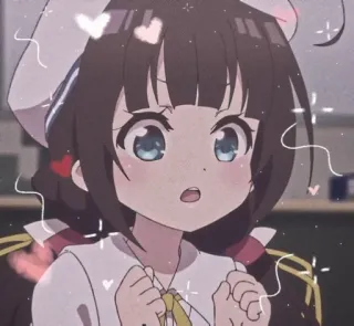 💗 ba46cbd7 Аниме, Милый, Девушка, Блестки, Сердечки telegram sticker