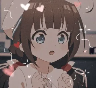 💗 f9b261d7 аниме девушка, милый, сердечки, блестки, мультик telegram sticker