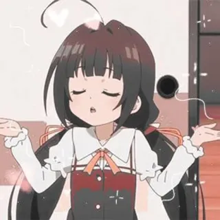 💗 fe67dd9f Аниме, Девушка, Мило, Мультфильм, Иллюстрация, Наклейка telegram sticker