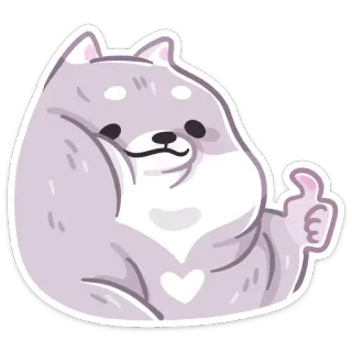 🫠 006b713d chien, animal, mignon, autocollant, pouce levé, shiba inu telegram sticker