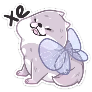 😅 3d9196fd xe chien, fée, ailes, mignon, dessin animé, animal de compagnie, animal telegram sticker