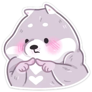 🥺 8344335a chien, mignon, timide, rougissant, kawaii, animal, autocollant telegram sticker
