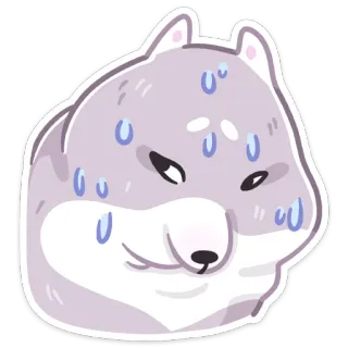 🥵 a90adfcf chien, transpiration, stressé, dessin animé, animal, autocollant telegram sticker