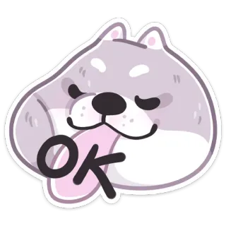 👌 ac89248c OK chien, animal, ok, approbation, positif, mignon, autocollant telegram sticker