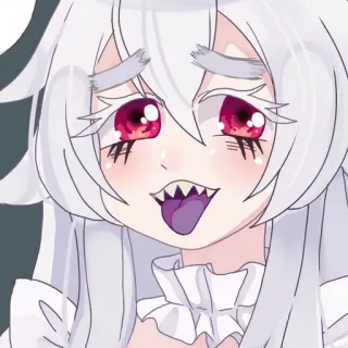 😛 f133725b 动漫, 卡通, 可爱, 女孩, 怪物, 舌头, 獠牙 telegram sticker