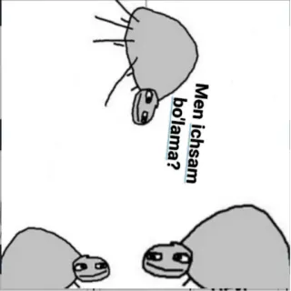 🙈 089d36a4 Men ichsam bo'lama? gambar, kartun, meme, binatang telegram sticker