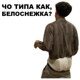 🖐 4b093d72 ЧО ТИПА КАК, БЕЛОСНЕЖКА? russian, snow white, underwear, back telegram sticker
