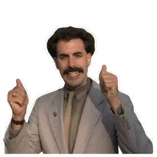 👍 560b1cc2 Borat comedy, movie, character, thumbs up, funny, satire telegram sticker