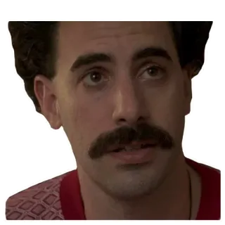 😞 2b5a3541 Borat comedia, Sacha Baron Cohen, película, gracioso, bigote whatsapp sticker