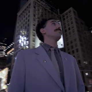 😦 ff823ff2 Borat Borat, Sacha Baron Cohen, comico, baffi, completo, personaggio whatsapp sticker