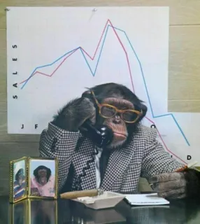 🤓 c2ef8943 обезьяна, офис, бизнес, животное, костюм, график telegram sticker