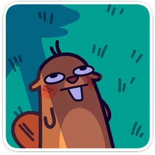 🙄 e8e00358 Бобр, Мультфильм, Животное, Милый, Смешной, Мем telegram sticker