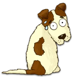 😳 ac21018f chien, triste, dessin animé, mignon, animal whatsapp sticker