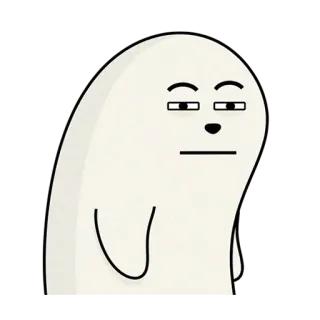 😑 23ad8f00 卡通, 角色, 插图, 面部表情, 白色, 简约, 搞笑 telegram sticker