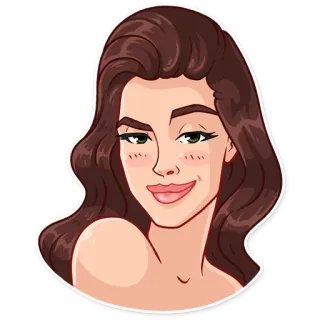 😏 0a95f587 mulher, menina, beleza, retrato, rosto, desenho animado telegram sticker