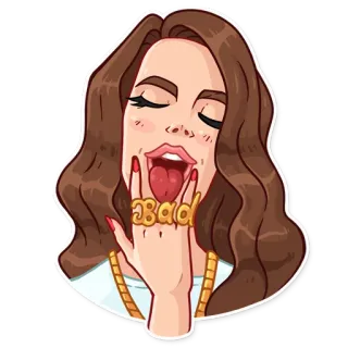 🤘 c212e297 BAD mulher, anel, mau, língua, jóias, morena telegram sticker