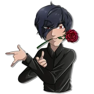 😏 f2ef9642 Anime, Charakter, Rose, Emo, Gothic, Geste telegram sticker