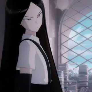 🎱 02265aa4 Anime, Postać, Długie włosy, Biała koszula, Okno telegram sticker