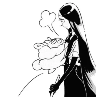 🎱 543ecabb Manga, Anime, Postać, Czarno-białe, Rysunek, Chmura telegram sticker
